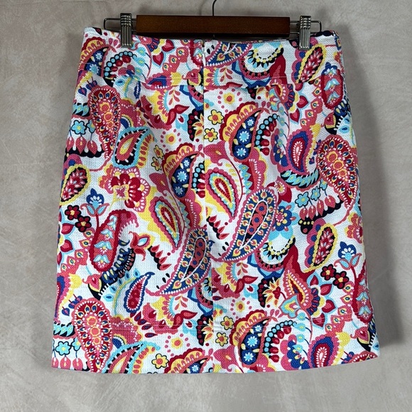 Talbots Paisley Skirt Womens 6 Colorful Spring Zip Closure Twee Girlcore Preppy - Picture 4 of 9